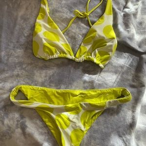Line Green & White Polka Bot REVERSIBLE Bikini